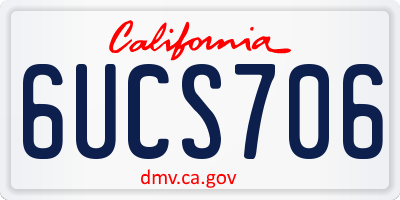 CA license plate 6UCS706