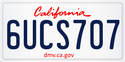 CA license plate 6UCS707