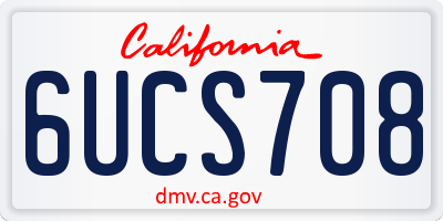 CA license plate 6UCS708
