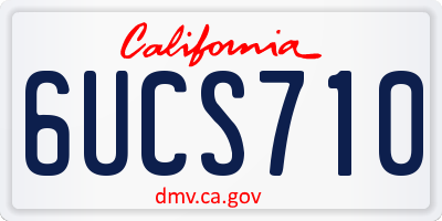 CA license plate 6UCS710