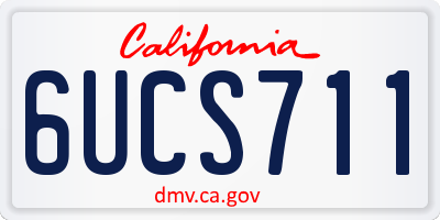 CA license plate 6UCS711