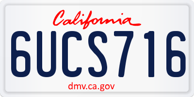 CA license plate 6UCS716