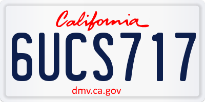 CA license plate 6UCS717
