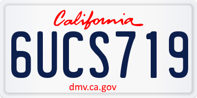 CA license plate 6UCS719