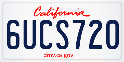 CA license plate 6UCS720