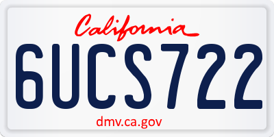 CA license plate 6UCS722