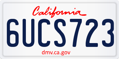 CA license plate 6UCS723