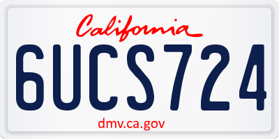 CA license plate 6UCS724