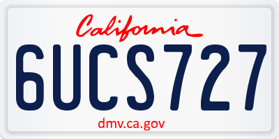 CA license plate 6UCS727