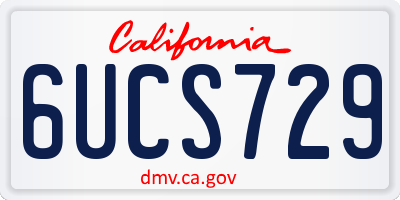CA license plate 6UCS729