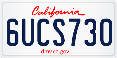 CA license plate 6UCS730