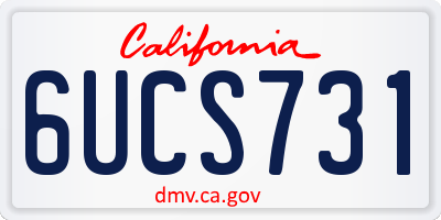 CA license plate 6UCS731