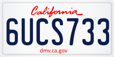 CA license plate 6UCS733