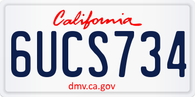 CA license plate 6UCS734