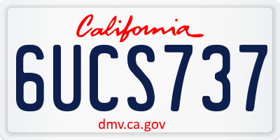 CA license plate 6UCS737