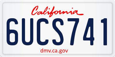 CA license plate 6UCS741