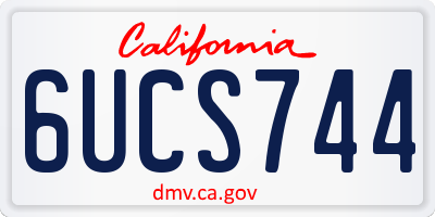 CA license plate 6UCS744