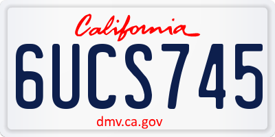 CA license plate 6UCS745