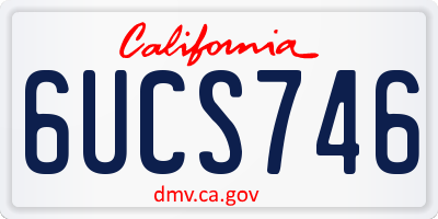 CA license plate 6UCS746