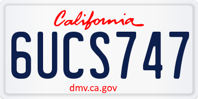 CA license plate 6UCS747