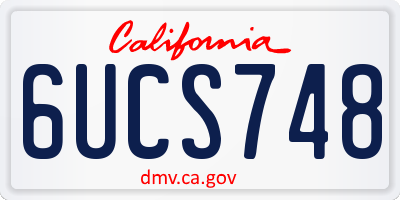 CA license plate 6UCS748