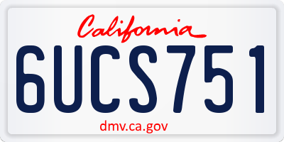 CA license plate 6UCS751