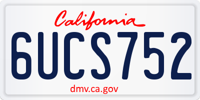 CA license plate 6UCS752
