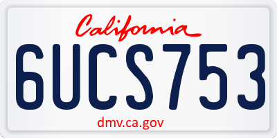CA license plate 6UCS753