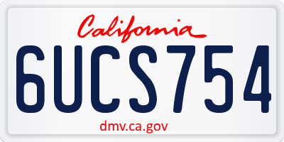 CA license plate 6UCS754
