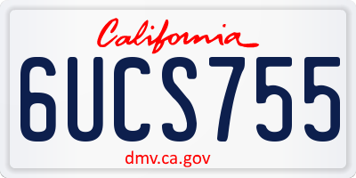 CA license plate 6UCS755