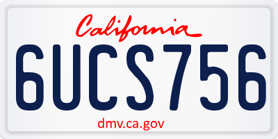 CA license plate 6UCS756