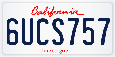CA license plate 6UCS757