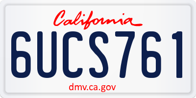 CA license plate 6UCS761