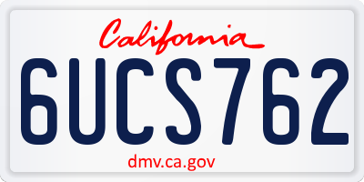 CA license plate 6UCS762