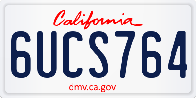 CA license plate 6UCS764
