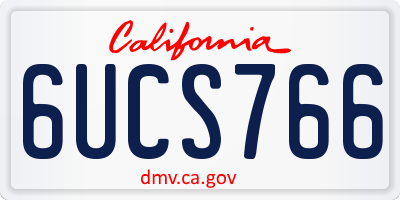 CA license plate 6UCS766