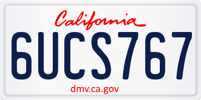 CA license plate 6UCS767