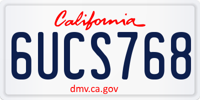 CA license plate 6UCS768