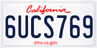 CA license plate 6UCS769