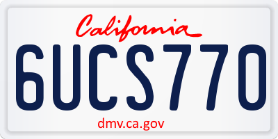 CA license plate 6UCS770