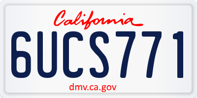 CA license plate 6UCS771