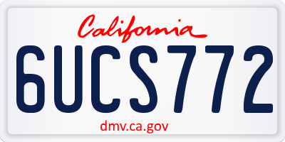 CA license plate 6UCS772