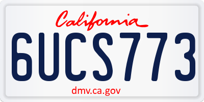 CA license plate 6UCS773