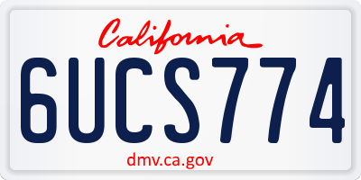 CA license plate 6UCS774