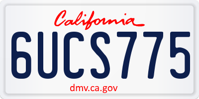 CA license plate 6UCS775