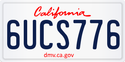 CA license plate 6UCS776