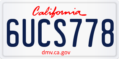 CA license plate 6UCS778