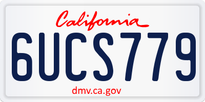 CA license plate 6UCS779