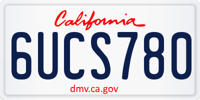 CA license plate 6UCS780