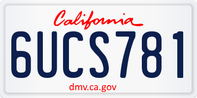 CA license plate 6UCS781